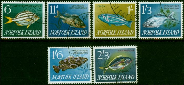 Norfolk Island 1962-63 Fish Set of 6 SG43-48 V.F.U  Queen Elizabeth II (1952-2022) Valuable Stamps
