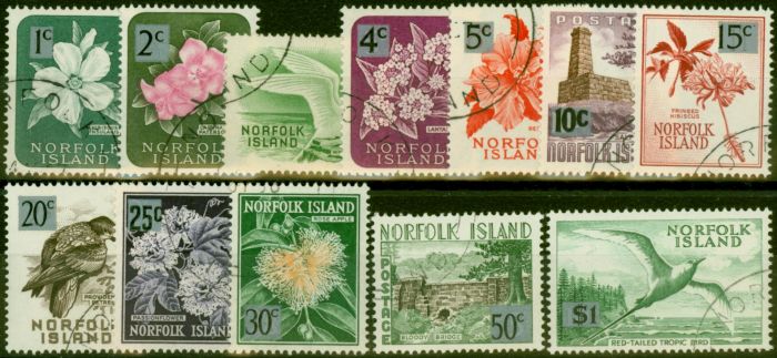 Old Postage Stamp Norfolk Island 1966 Set of 12 SG60-71a Fine Used