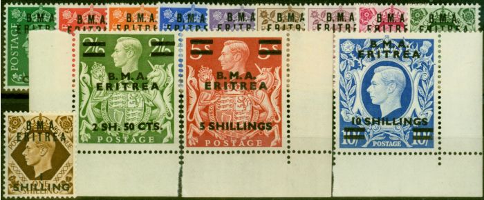 Rare Postage Stamp Eritrea 1948-49 Set of 13 SGE1-E12 V.F MNH