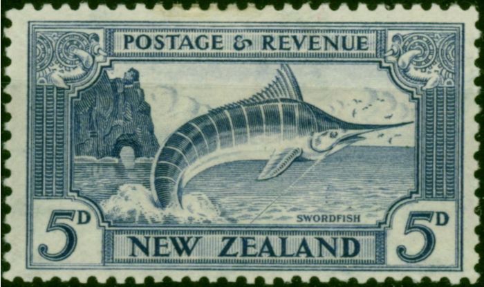 New Zealand 1941 5d Ultramarine SG584b P.12.5 Fine MM. King George VI (1936-1952) Mint Stamps