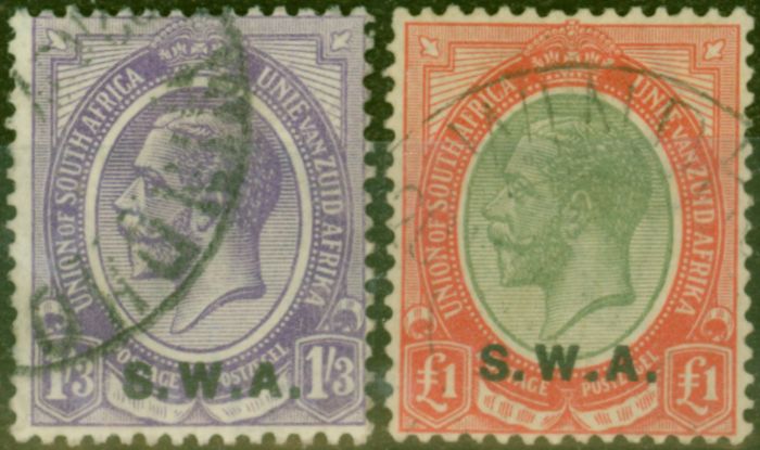 Valuable Postage Stamp from South West Africa 1927 set of 2 SG56-57 V.F.U