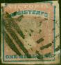 Rare Postage Stamp Victoria 1854 1s (Registered) Rose-Pink & Blue SG34 3rd Ptg Position 17 Ave Used