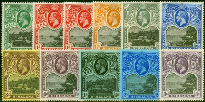 Collectible Postage Stamp from St Helena 1912-16 Set of 11 SG72-81 Fine Lightly Mounted Mint