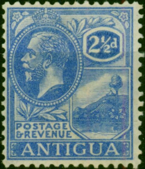 Antigua 1921 2 1/2d Bright Blue SG71 Fine MM  King George V (1910-1936) Valuable Stamps