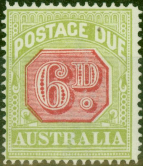 Rare Postage Stamp from Australia 1922 6d Carmine & Yellow-Green SGD97 Fine Lightly Mtd Mint