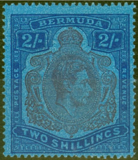 Collectible Postage Stamp from Bermuda 1942 2s Purple & Blue-Dp Blue SG116ce Broken Lower Right Scroll Fine Very Lightly Mtd Mint
