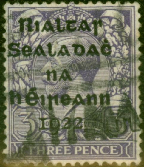 Valuable Postage Stamp Ireland 1922 3d Bluish Violet SG5 Good Used