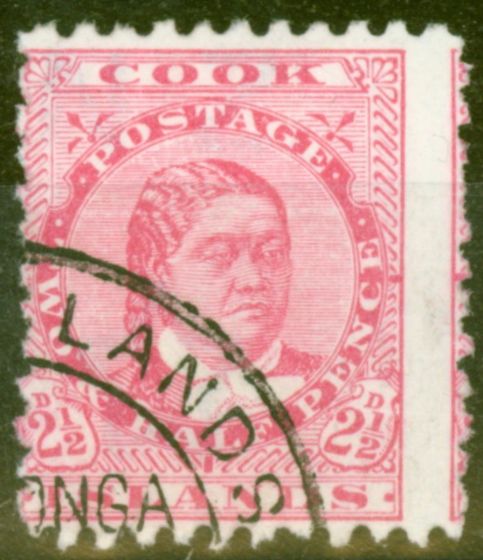 Old Postage Stamp from Cook Islands 1896 2 1/2d Pale Rose SG16 Fine Used