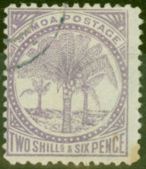Collectible Postage Stamp from Samoa 1886 2s6d Reddish Lilac SG26 P.12.5 Fine Used (4)