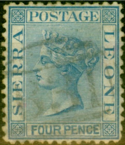 Collectible Postage Stamp from Sierra Leone 1873 4d Blue SG14 Good Used