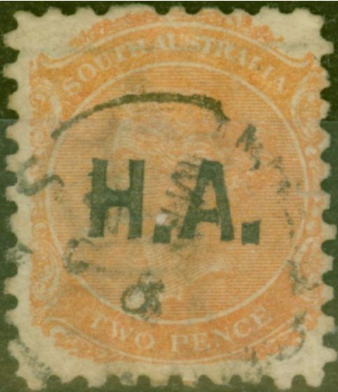 Collectible Postage Stamp from South Australia 1870 2d Orange-Red SG160 H.A. House of Assembly Good Used