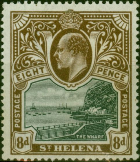 Rare Postage Stamp St Helena 1903 8d Black & Brown SG58 Fine LMM