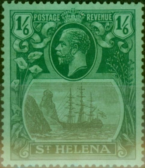 Collectible Postage Stamp St Helena 1927 1s6d Grey & Green-Green SG107 Fine & Fresh MM