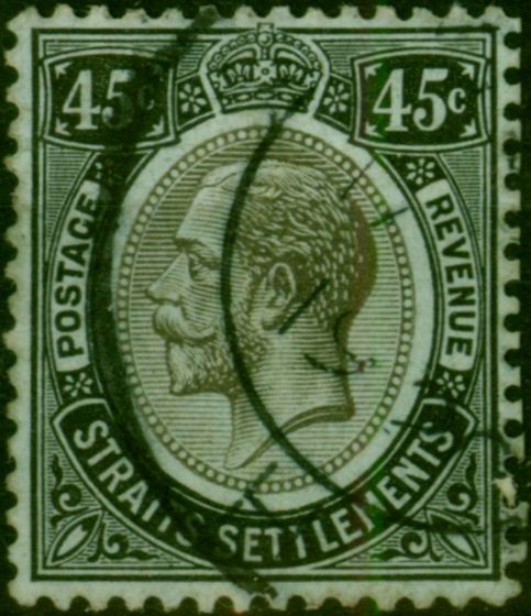 Straits Settlements 1918 45c Olive Back SG208a Fine Used . King George V (1910-1936) Used Stamps
