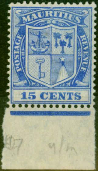 Collectible Postage Stamp from Mauritius 1910 15c Blue SG189 V.F MNH
