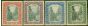Old Postage Stamp from Bahamas 1921-29 set of 4 SG111-114 V.F Lightly Mtd Mint