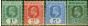 Rare Postage Stamp British Honduras 1908-11 Set of 4 SG95-100 Fine MM