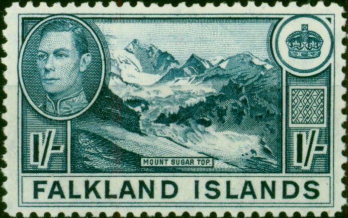 Falkland Islands 1938 1s Dull Blue SG158b Fine LMM. King George VI (1936-1952) Mint Stamps
