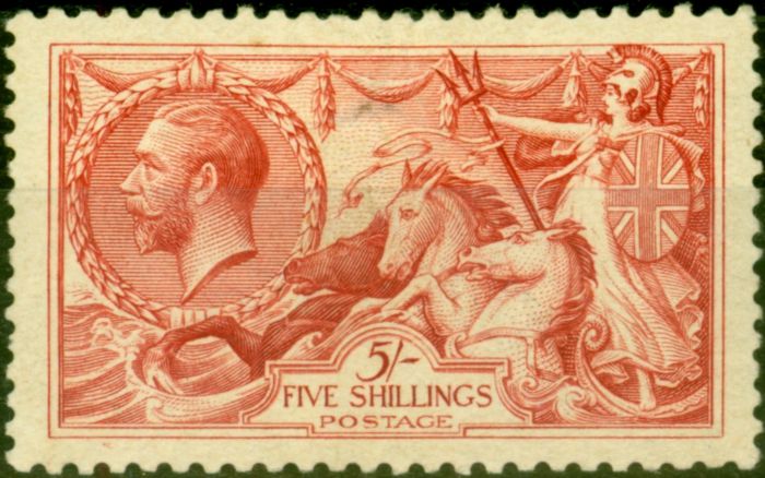 Valuable Postage Stamp from GB 1919 5s Rose-Red SG416 Fine Mtd Mint Stamp