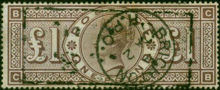 GB 1888 £1 Brown-Lilac SG186 Orbs Fine Used  Queen Victoria (1840-1901) Rare Stamps