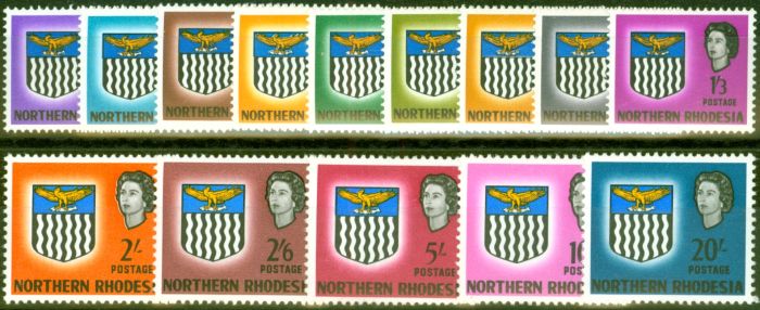 Valuable Postage Stamp from Northern Rhodesia 1963 Set of 14 SG75-88 V.F Very Lightly Mint Hinged