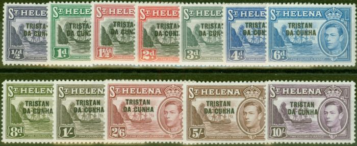 Valuable Postage Stamp from Tristan Da Cunha 1952 set of 12 SG1-12 Fine Mtd Mint