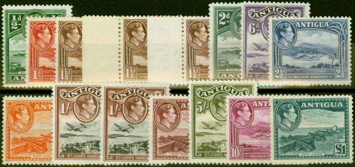 Antigua 1938-49 Extended Set of 15 SG98-109 Fine MNH & VLMM CV £207