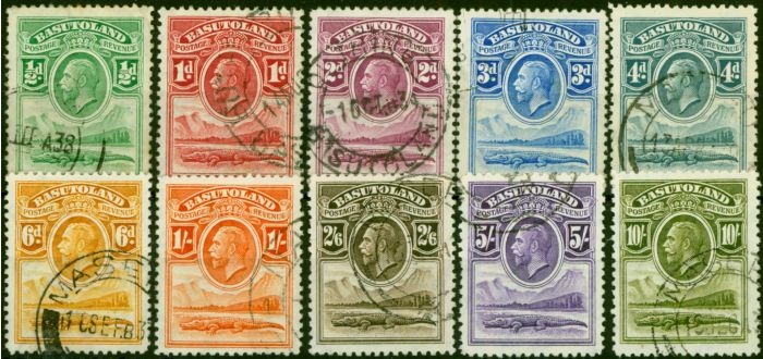 Collectible Postage Stamp Basutoland 1933 Set of 10 SG1-10 V.F.U