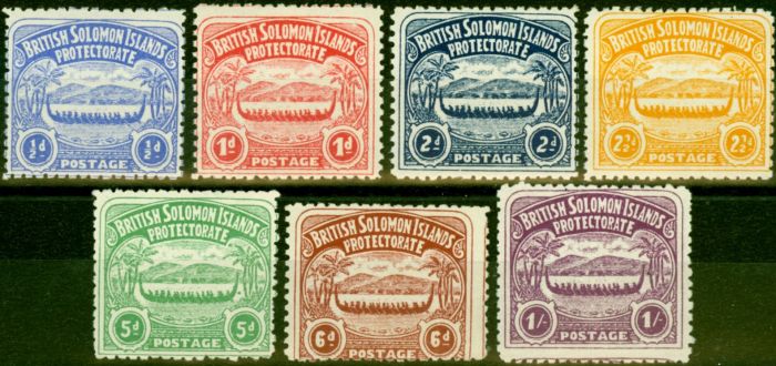 Collectible Postage Stamp from British Solomon Islands 1907 Set of 7 SG1-7 V.F & Fresh Lighty Mtd Mint Quality Set