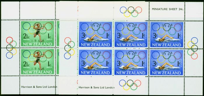 Valuable Postage Stamp from New Zealand 1968 Mini Sheets Set of 2 SGMS889 Very Fine MNH