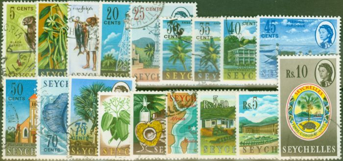 Collectible Postage Stamp from Seychelles 1962-68 set of 18 SG196-212 Fine Used
