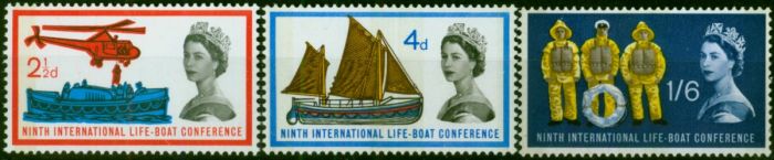 GB 1963 Lifeboat Phosphor Set of 3 SG639p-641p V.F MNH . Queen Elizabeth II (1952-2022) Mint Stamps
