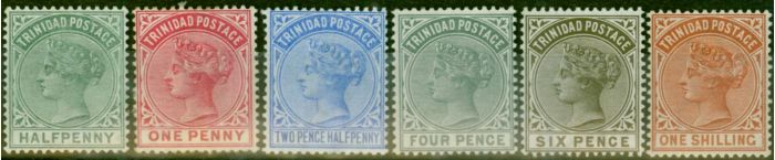 Old Postage Stamp Trinidad 1883-84 Set of 6 to 1s SG106-112 V.F MNH & MM