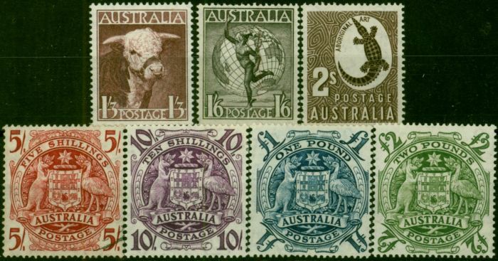 Australia 1948-50 Set of 7 SG223-224d Fine & Fresh LMM . King George VI (1936-1952) Mint Stamps