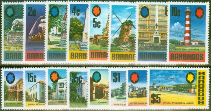 Valuable Postage Stamp from Barbados 1970 set of 16 SG399-414 V.F MNH