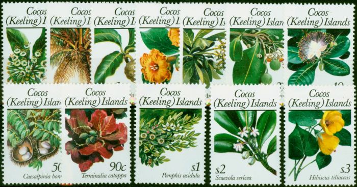 Collectible Postage Stamp Cocos (Keeling) Islands 1988 Flora Set of 12 SG191-202 V.F MNH