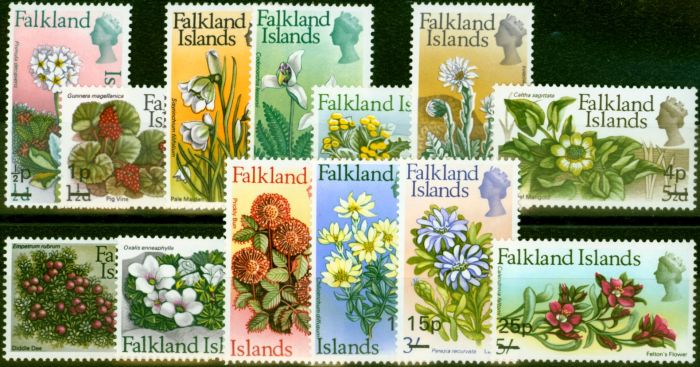 Valuable Postage Stamp from Falkland Islands 1971 Decimal Set of 13 SG263-275 Fine Very Lightly Mtd Mint