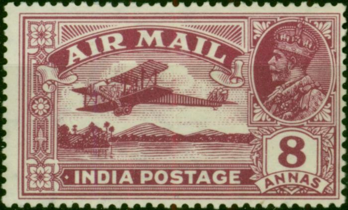India 1929 8a Purple SG224 Fine LMM 