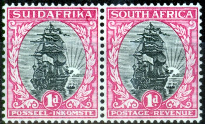 Rare Postage Stamp from South Africa 1932 1d Black & Carmine SG43dw  Wmk Inverted Fine Mounted Mint
