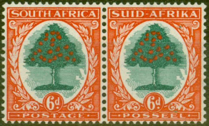 Valuable Postage Stamp from South Africa 1937 6d Green & Vermilion SG61 Die I V.F MNH