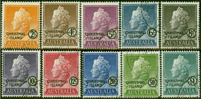 Collectible Postage Stamp Christmas Island 1958 Set of 10 SG1-10 Fine Used