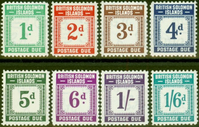 Old Postage Stamp Solomon Islands 1940 Postage Due Set of 8 SGD1-D8 V.F MNH