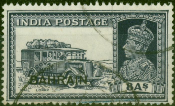 Old Postage Stamp from Bahrain 1940 8a Slate-Violet SG30 Fine Used