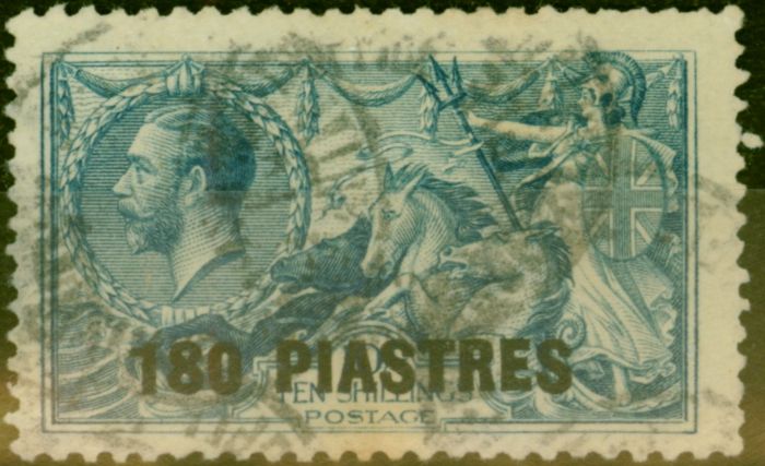 Valuable Postage Stamp British Levant 1921 180pi on 10s Dull Grey-Blue SG50 Good Used