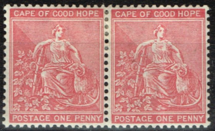 Old Postage Stamp from COGH 1882 1d Rose-Red SG41 Fine & Fresh Mtd Mint Pair