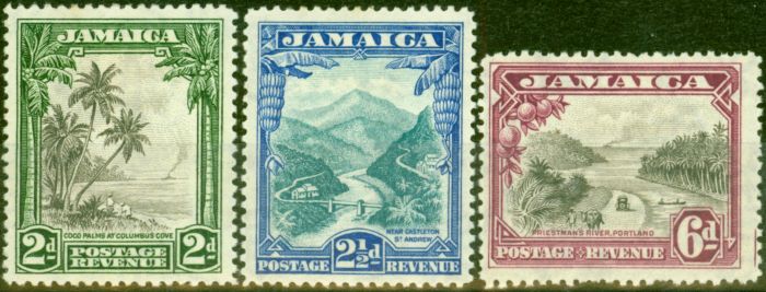 Rare Postage Stamp from Jamaica 1932 Set of 3 SG111-113 Fine Mtd Mint