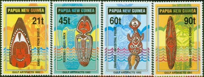 Old Postage Stamp Papua New Guinea 1992 Artifacts Set of 4 SG667-670 V.F MNH