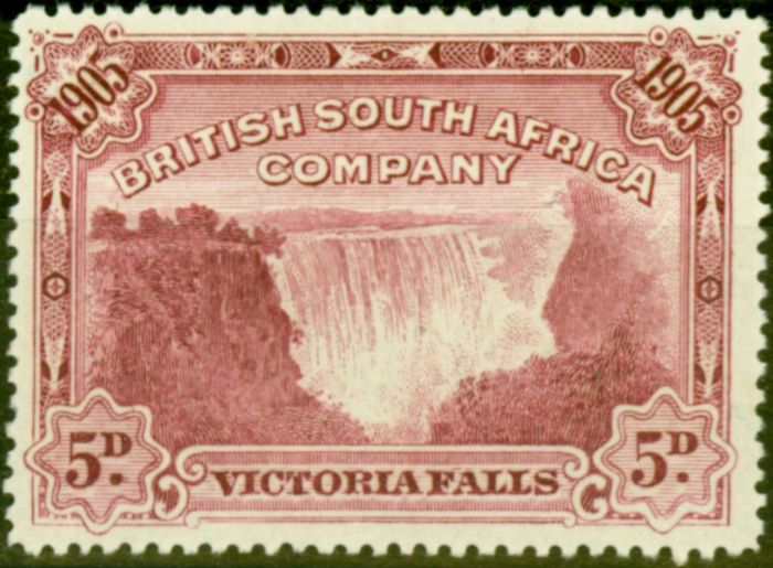 Old Postage Stamp from Rhodesia 1905 5d Claret SG96 Fine & Fresh Lightly Mtd Mint