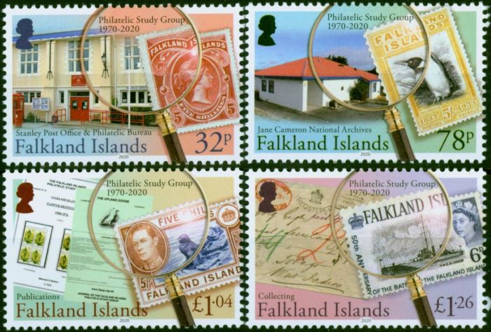 Falkland Islands 2020 Philatelic Study Society Set of 4 V.F MNH. Queen Elizabeth II (1952-2022) Mint Stamps