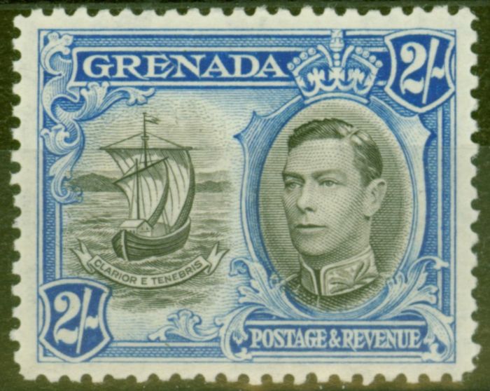 Collectible Postage Stamp from Grenada 1938 2s Black & Ultramarine SG161 V.F MNH
